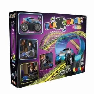 Smoby, Flextreme Zestaw Neon, świecący w nocy, długość 2,6 m + 1 autko